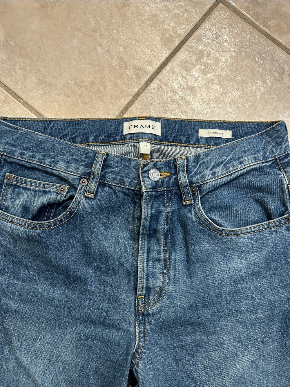 FRAME The Straight Jean Women's Straight Leg Jeans in Blue Like New